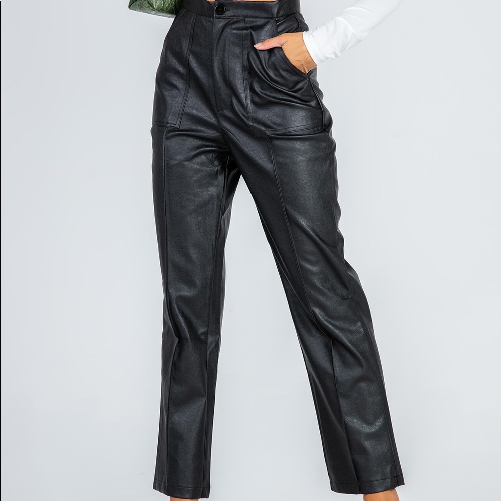 Princess Polly encore pants 4 black leather style